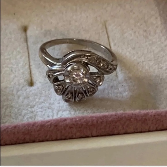 DIAMOND RING 4 1/2 Art Nouveau